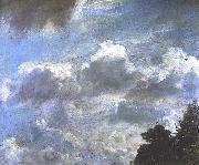 John Constable Cloud Study, Hampstead; Tree at Right, Royal Academy of Arts, London oil painting reproduction